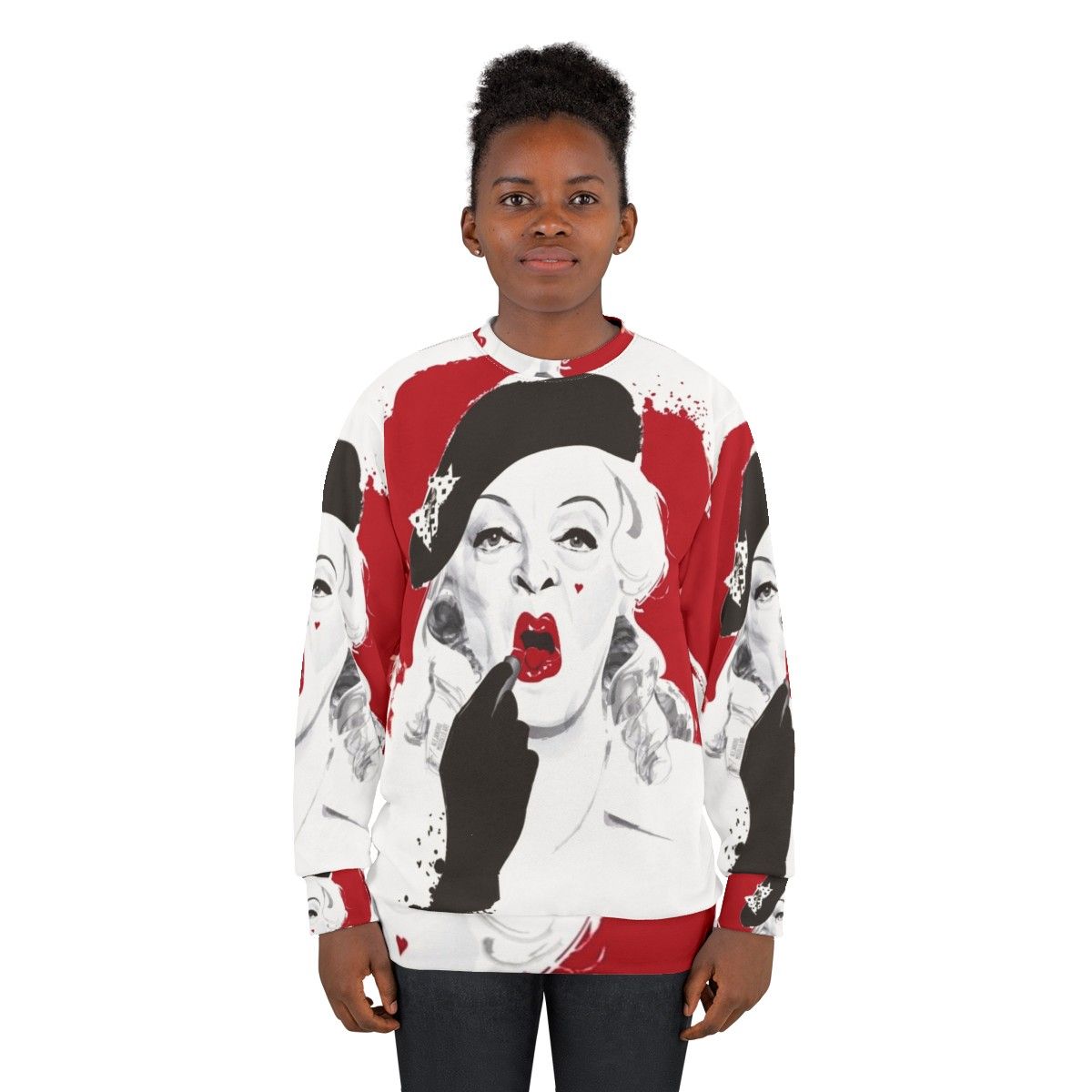 "Baby Jane Lipstick Sweatshirt featuring Hollywood Icon design by Alejandro Mogollo" - women