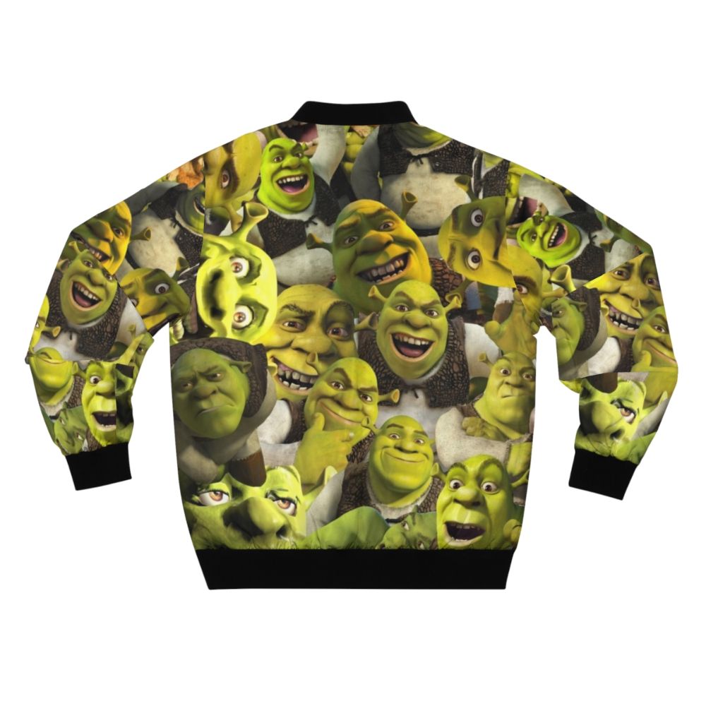 Shrek Collage Bomber Jacket - Vibrant, Funny Shrek-themed Outerwear - Back