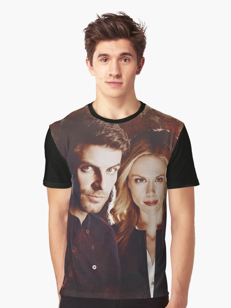 Grimm TV show characters Nick Burkhardt and Adalind Schade graphic t-shirt - Men