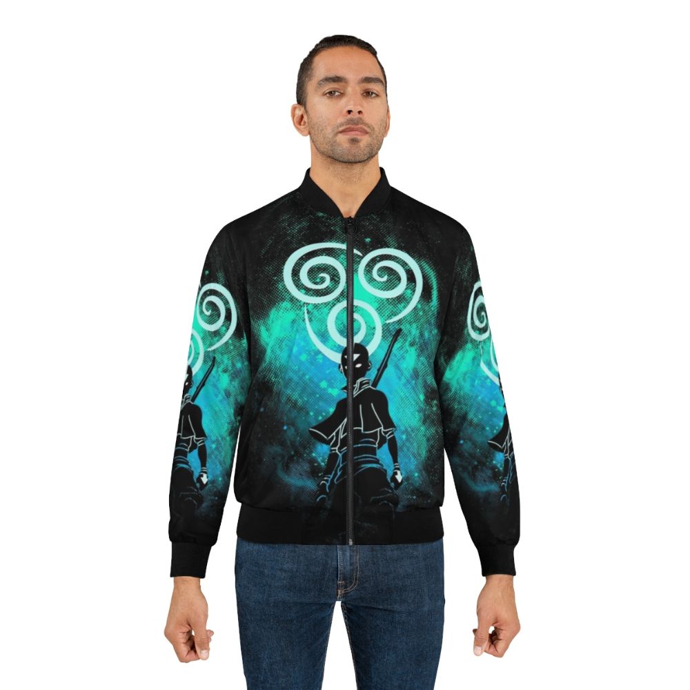 Air Bender Bomber Jacket featuring the iconic Air Nomad symbols and colors - Lifestyle