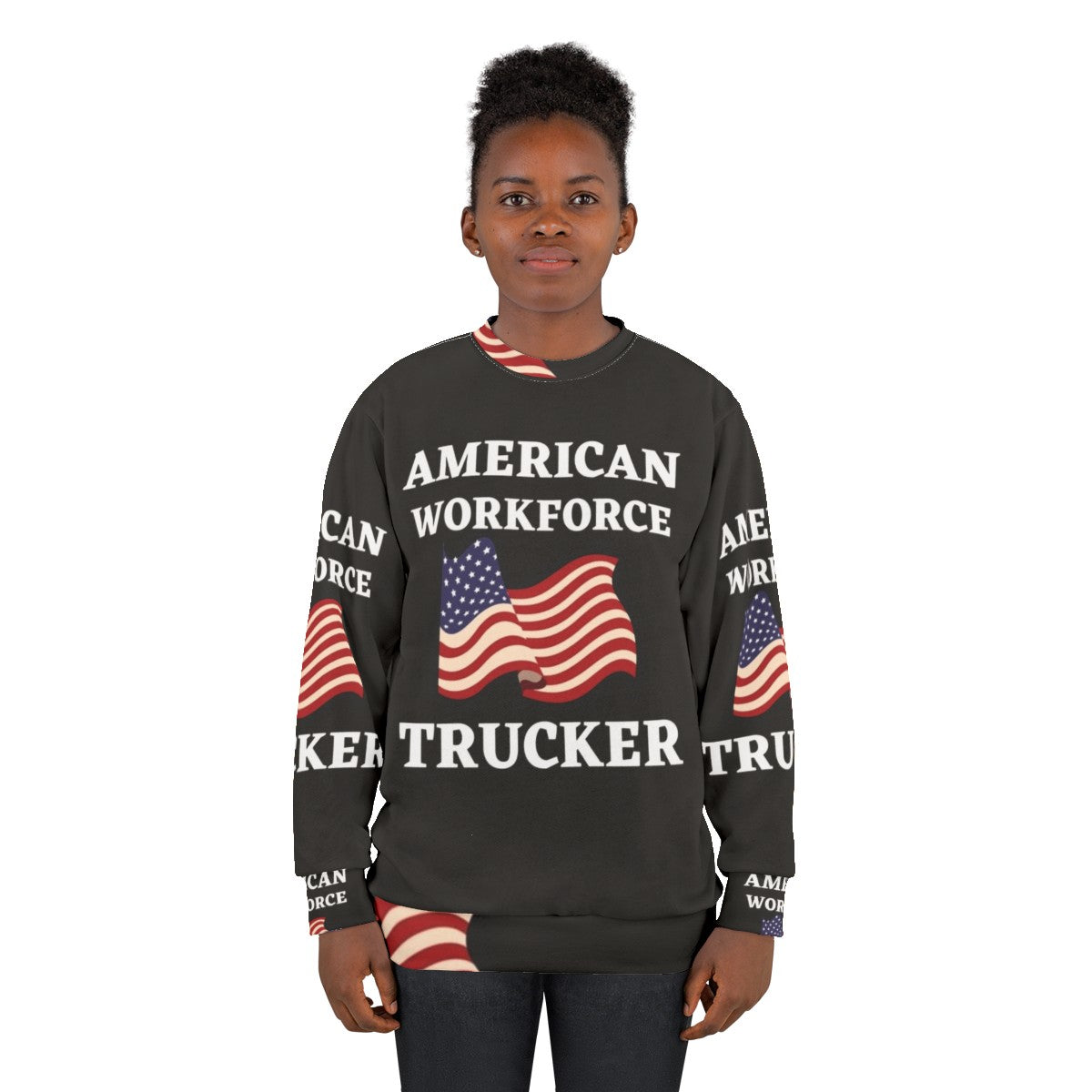 Patriotic Trucker American Workforce Sweatshirt - women