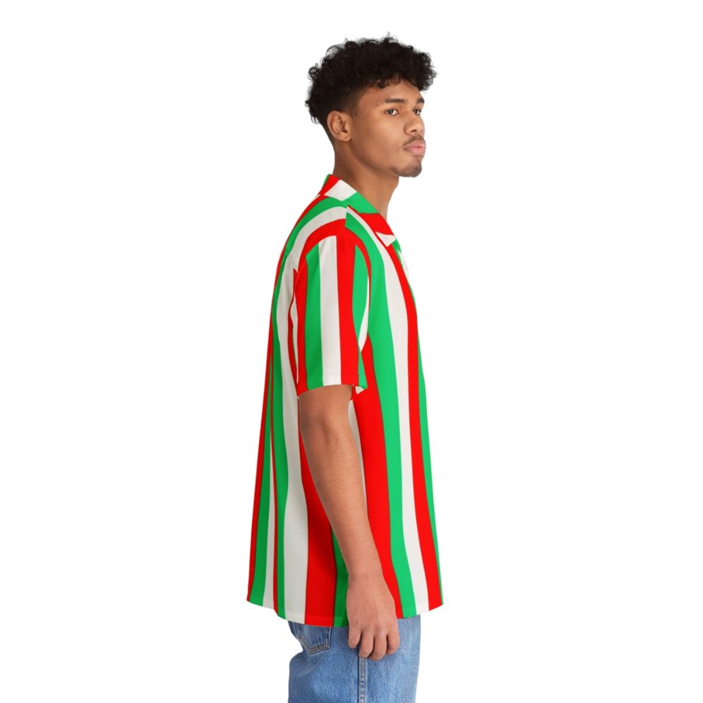 Red, green and white striped Hawaiian shirt - People Pight