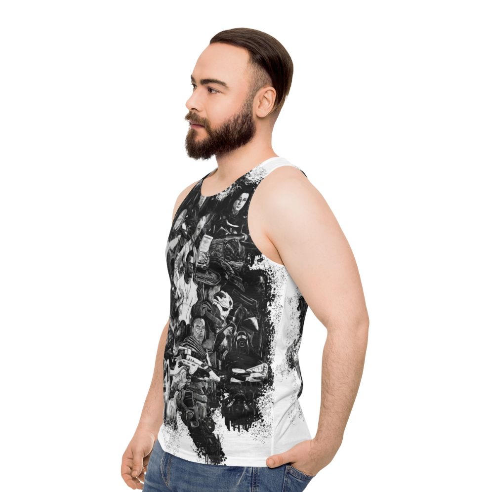 Mass Effect Sci-Fi Unisex Tank Top - men side