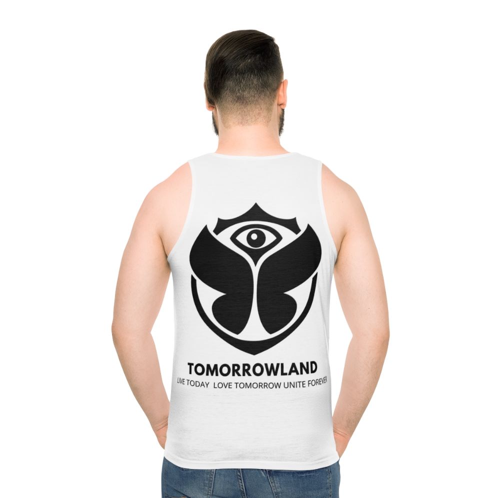 Tomorrowland Unisex Tank Top with EDM Festival Design - men back