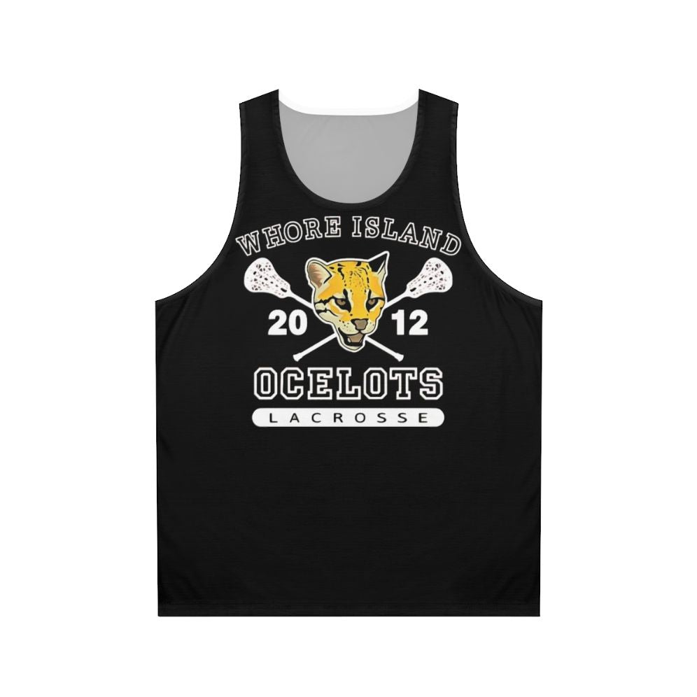 Unisex lacrosse tank top with ocelots design