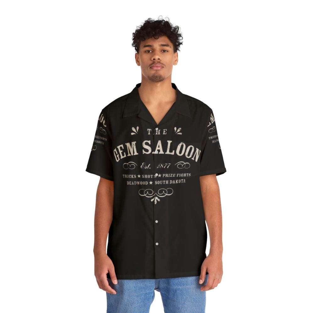 The Gem Saloon Deadwood Western-Inspired Hawaiian Shirt - People Front