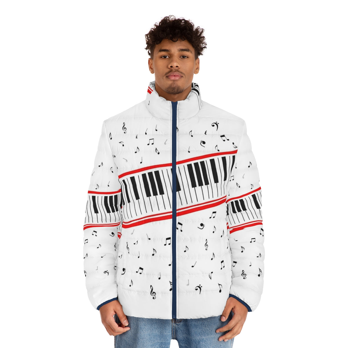 Michael Jackson "Beat It" Piano Puffer Jacket - men front