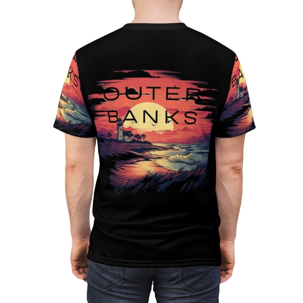 Outer Banks inspired all-over-print t-shirt featuring the Pogues crew - men back