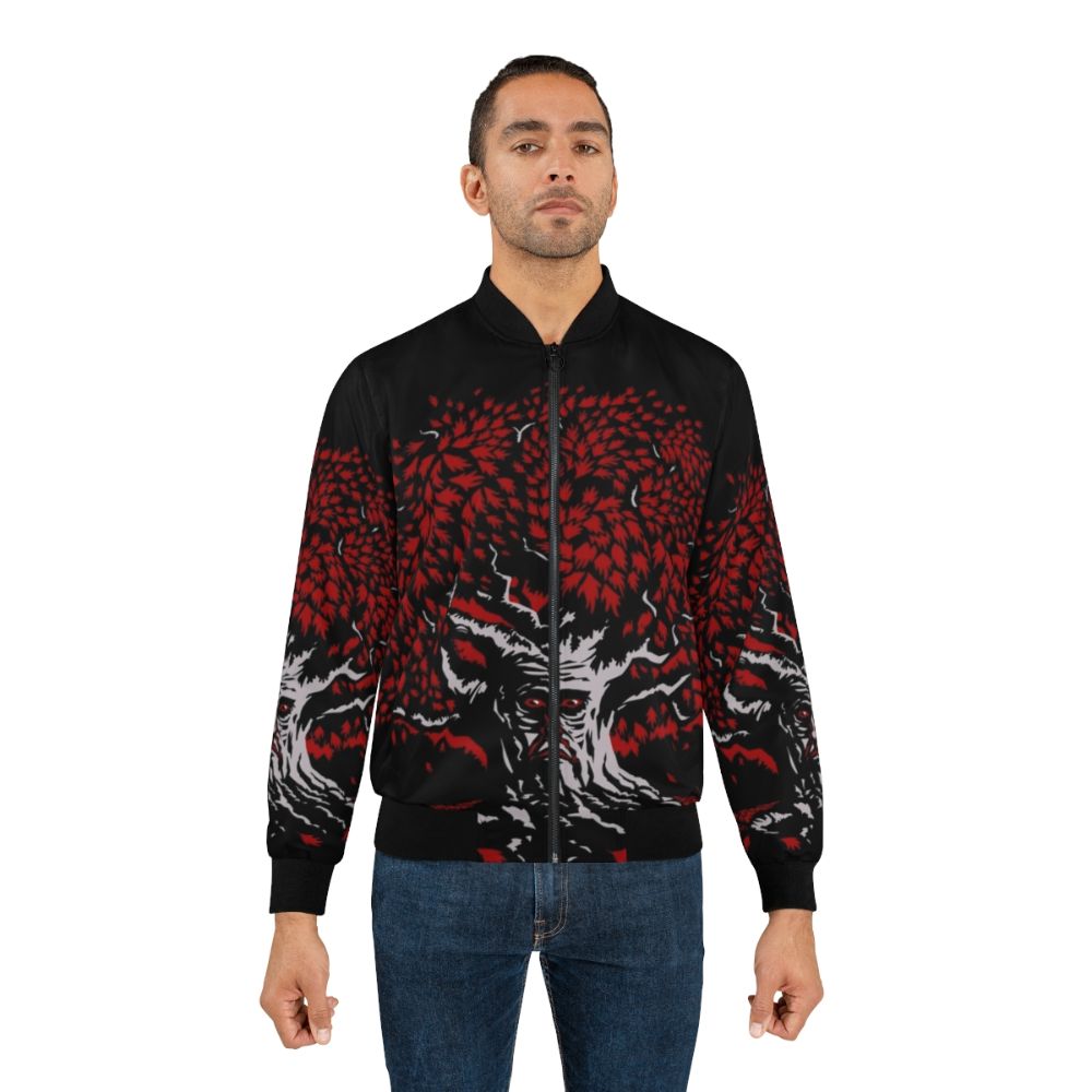 Winterfell Weirwood Game of Thrones Bomber Jacket with direwolf design - Lifestyle