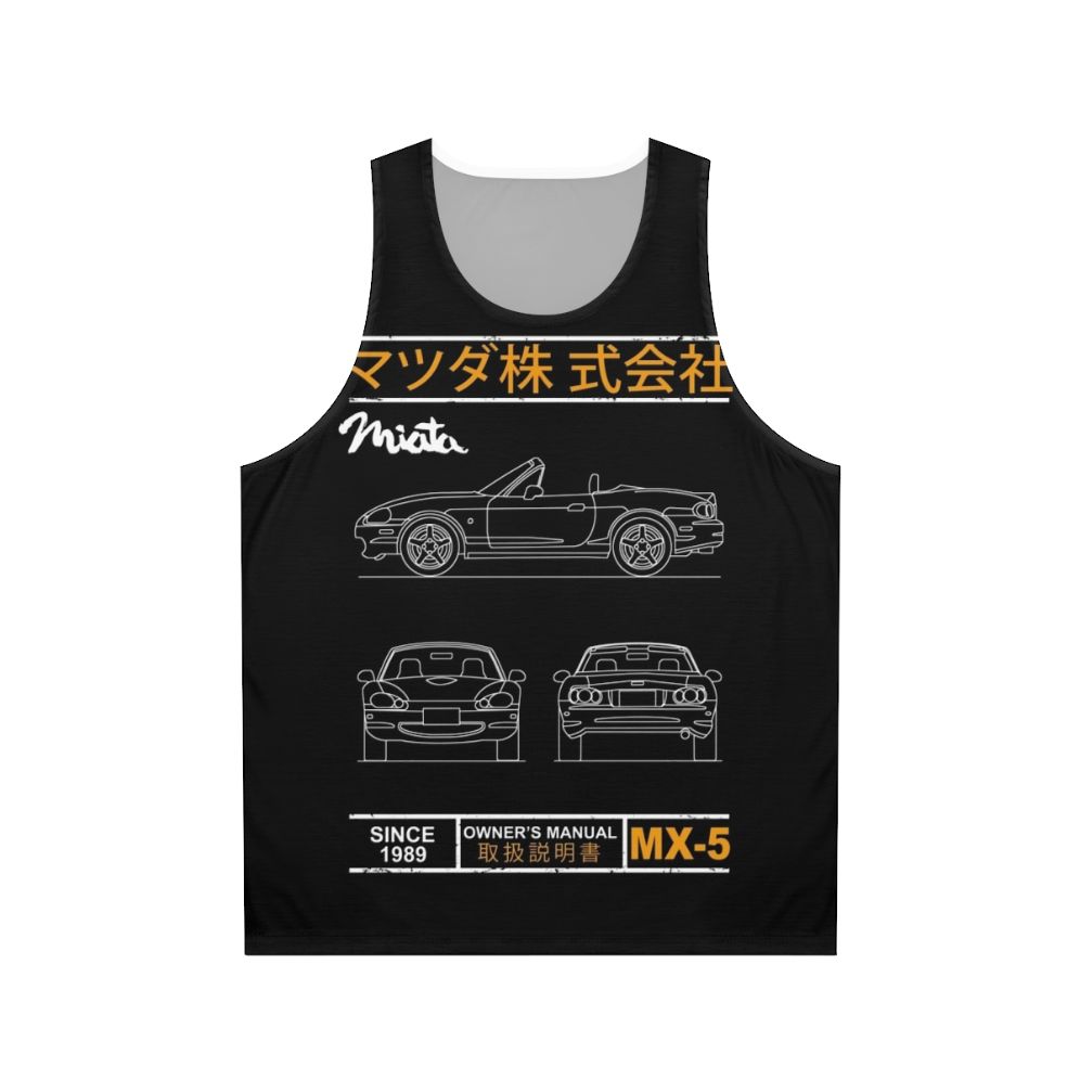 Blueprint Design Unisex Miata MX5 Tank Top