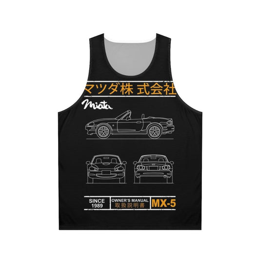 Blueprint Design Unisex Miata MX5 Tank Top