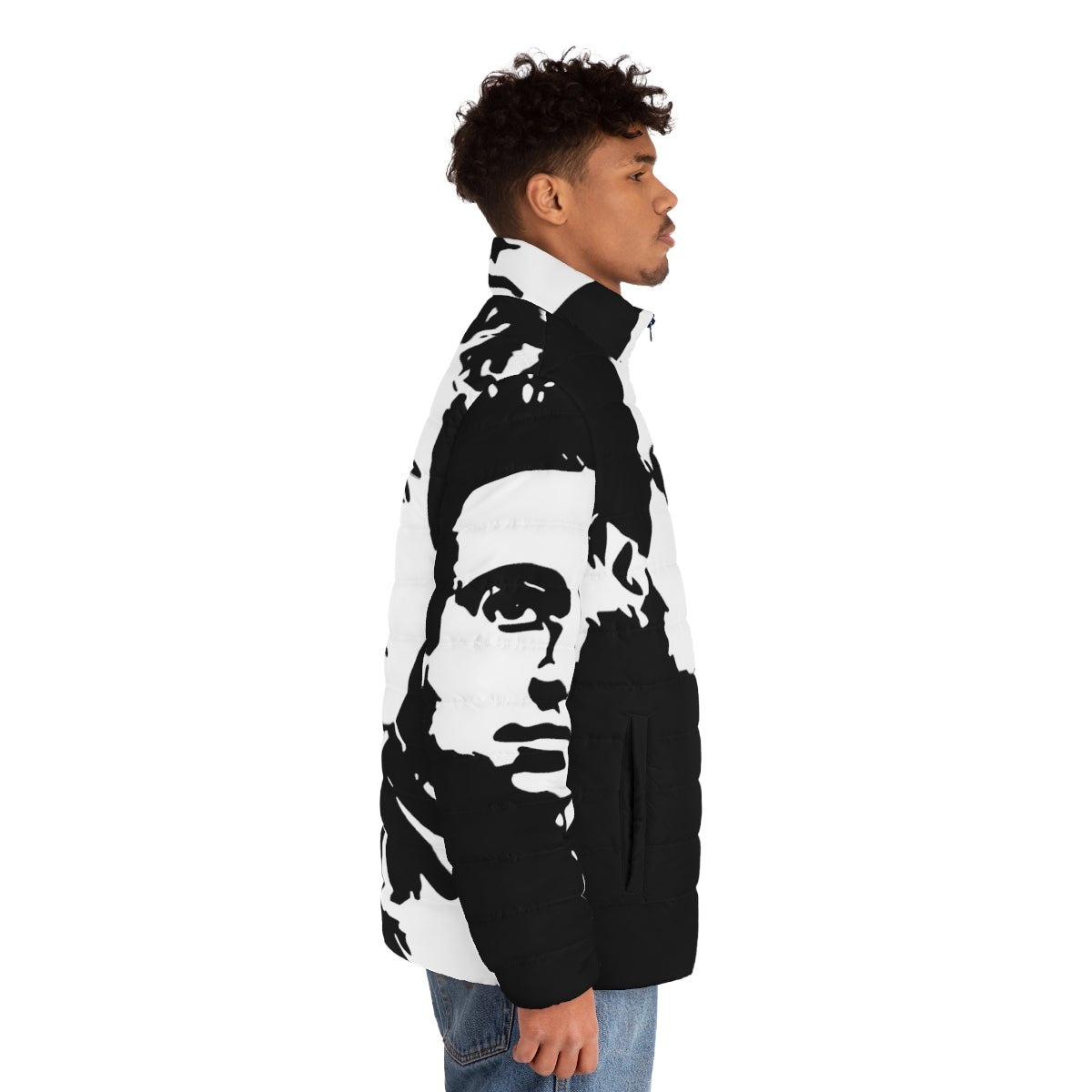 Antonio Gramsci inspired neo-marxist 2 puffer jacket - men side right