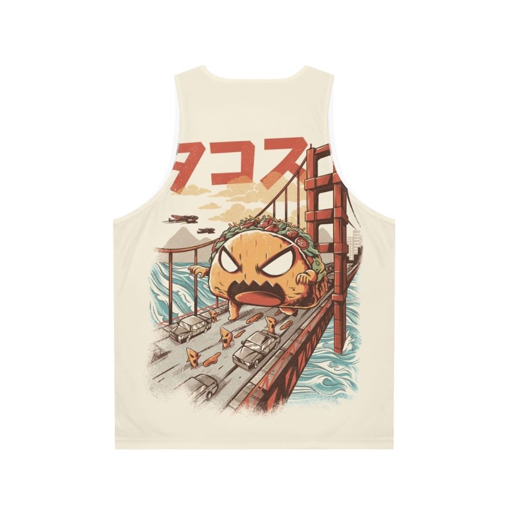 Unisex anime inspired Japanese kaiju graphic tank top - Back