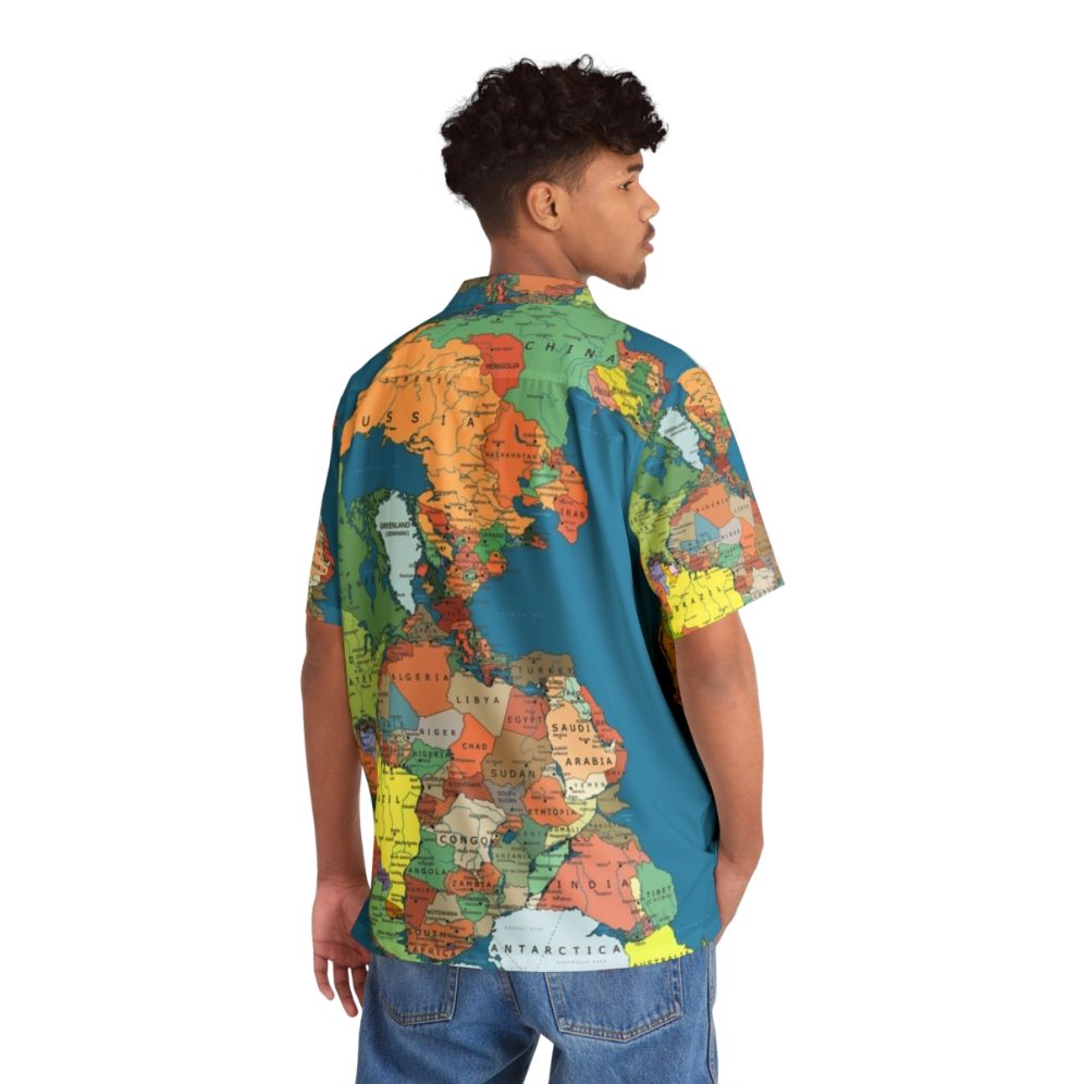 Vintage Hawaiian Shirt Featuring Pangaea Supercontinent Map - People Back