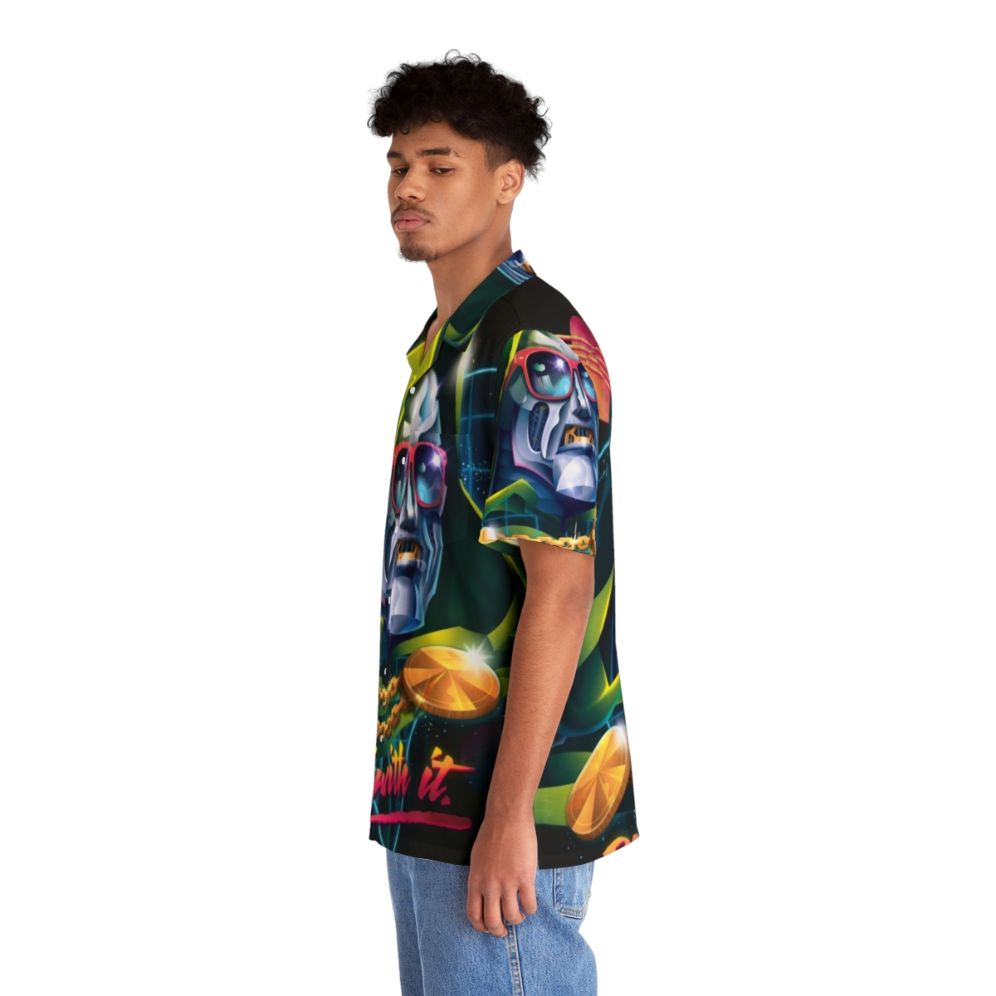 Neon "Deal With It" Hawaiian Shirt with Superhero and Villain Motifs - People Left