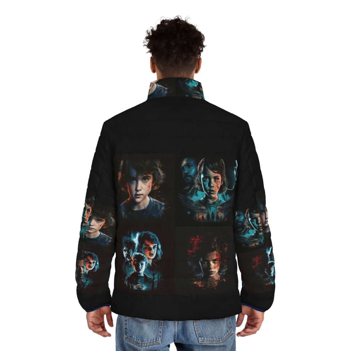 Stranger Things inspired puffer jacket, perfect for outdoor adventures - men back