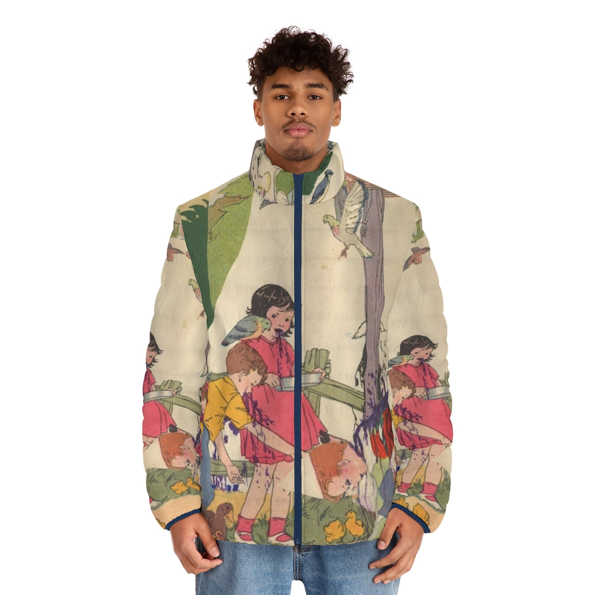 Animal Collective Merriweather Post Pavilion inspired puffer jacket - men front