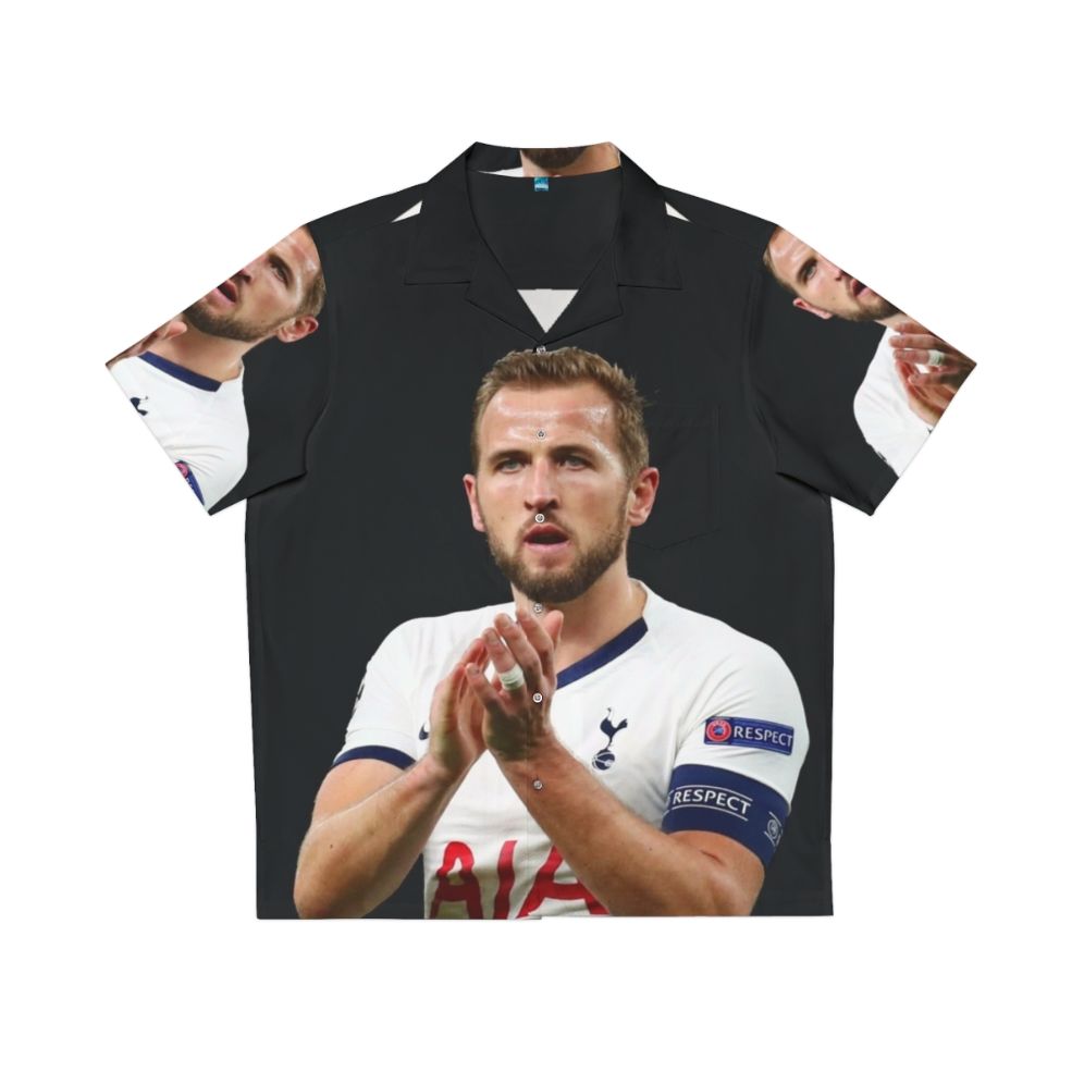 Harry Kane wearing a tropical Hawaiian shirt