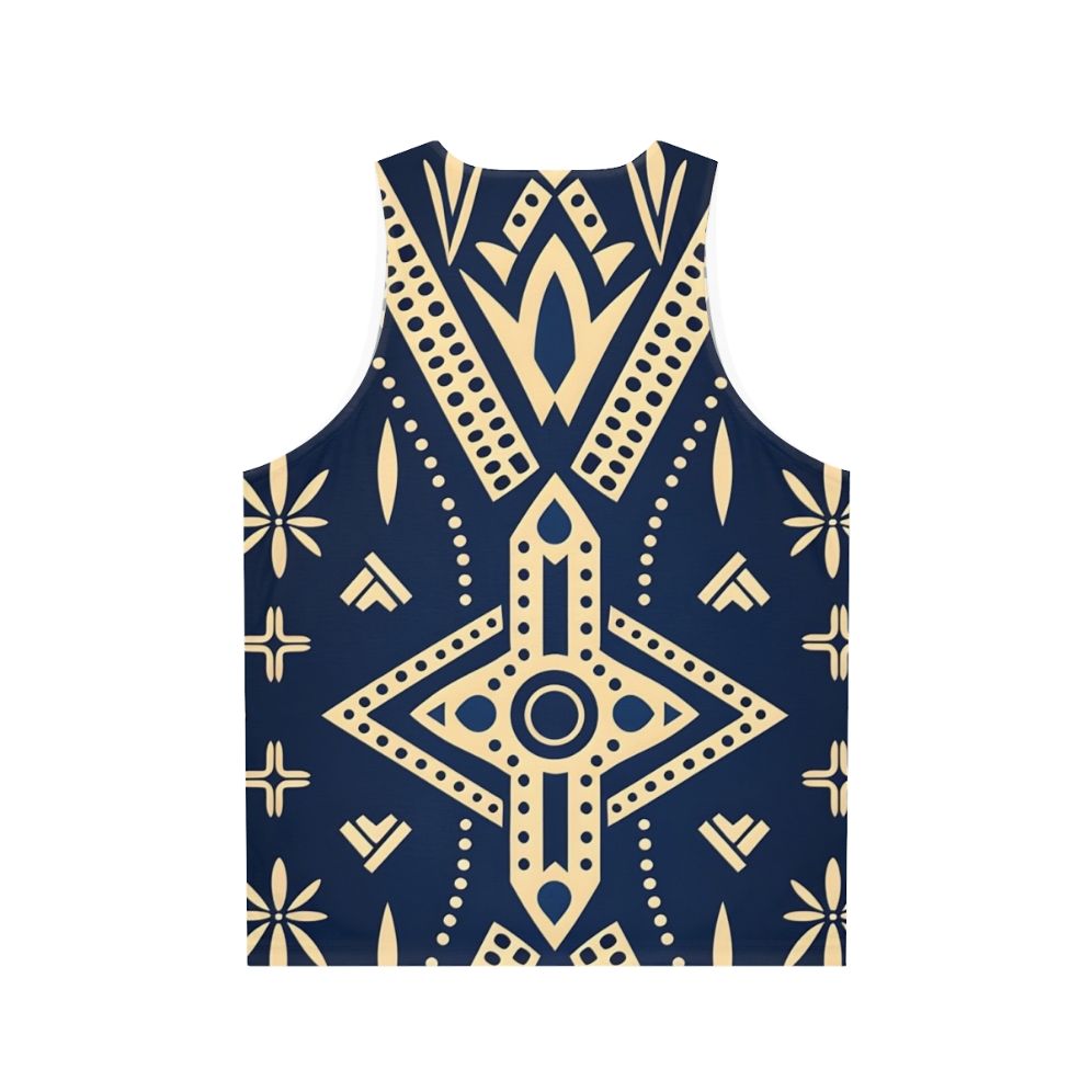 Unisex tank top featuring a traditional African mud cloth pattern - Back