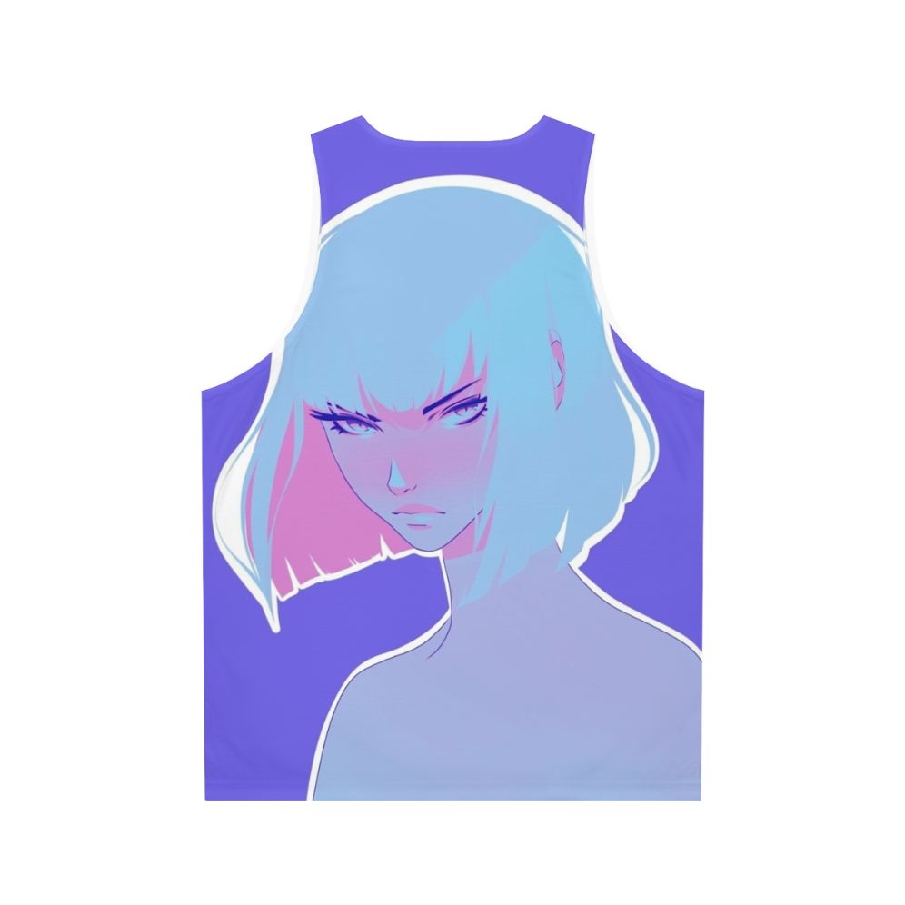 Colorful unisex winter tank top with anime-inspired flat design - Back