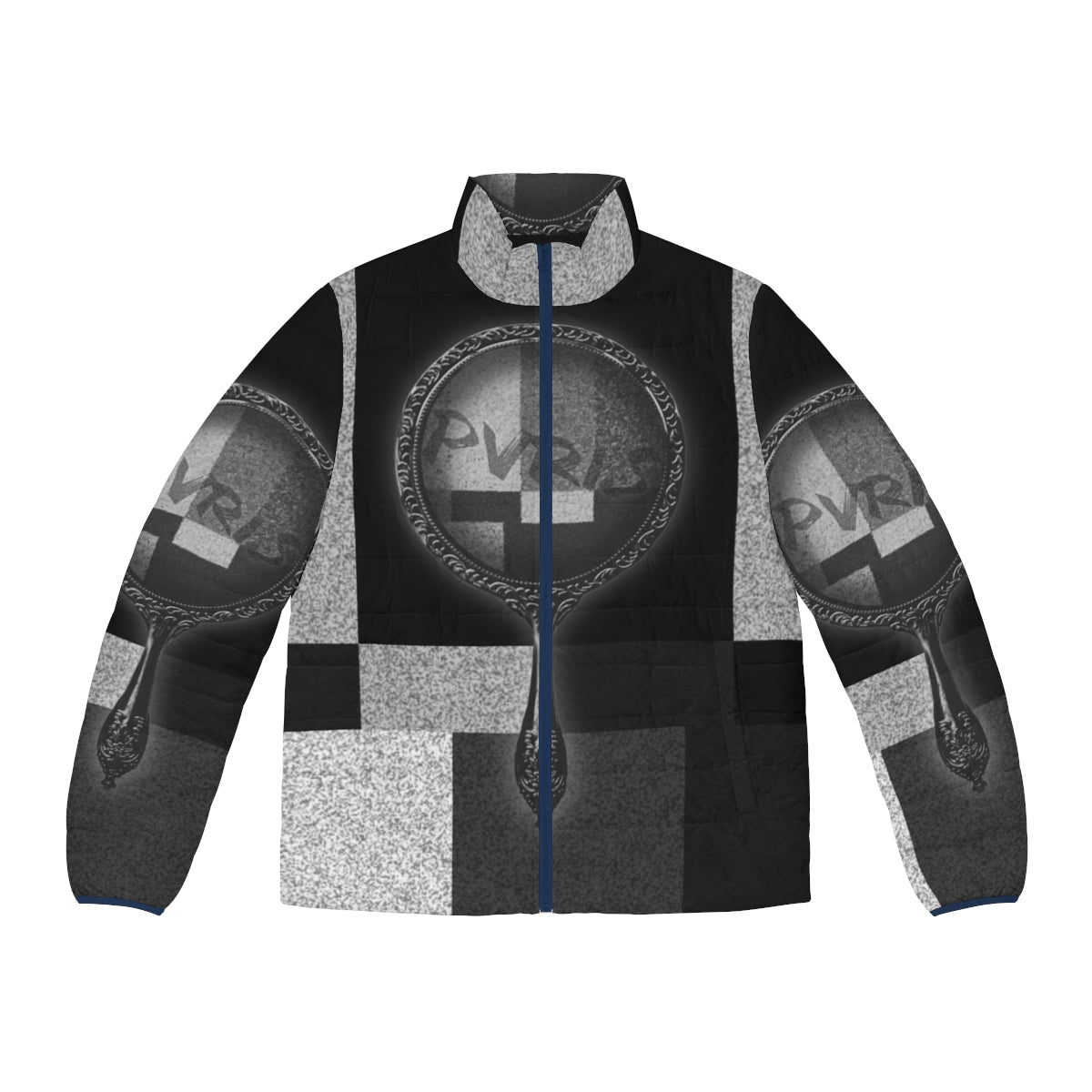 Pvris White Noise Puffer Jacket featuring the band's logo and artwork