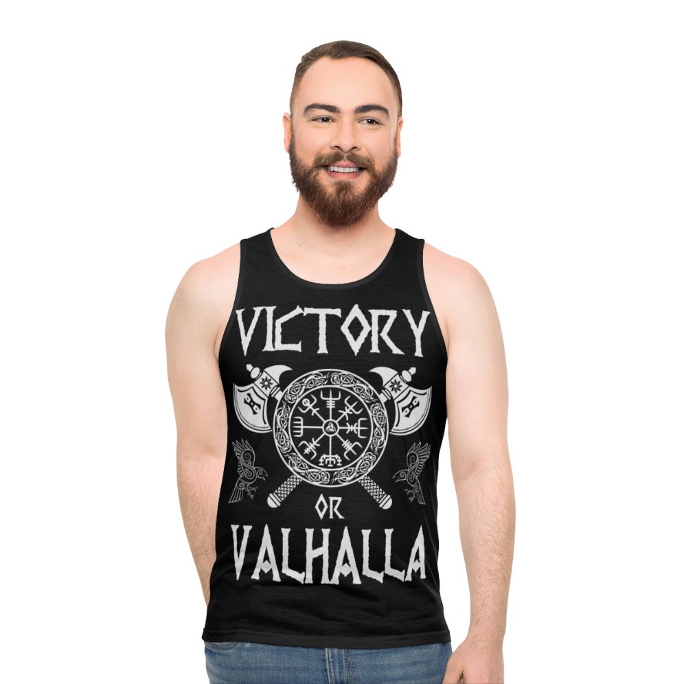 Victory or Valhalla Norse Warrior Viking Unisex Tank Top - men