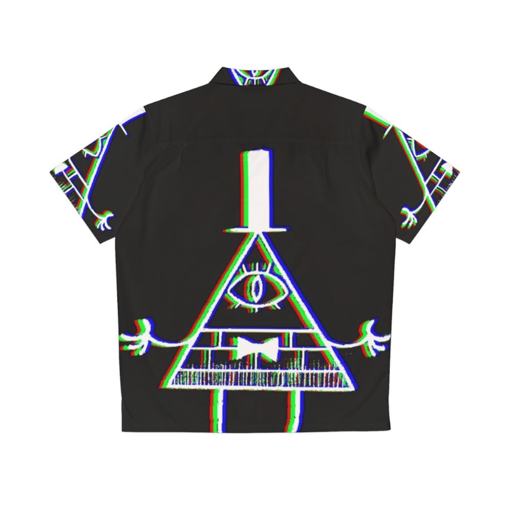 Bill Cipher Anaglyph Hawaiian Shirt with Optical Illusion - Back