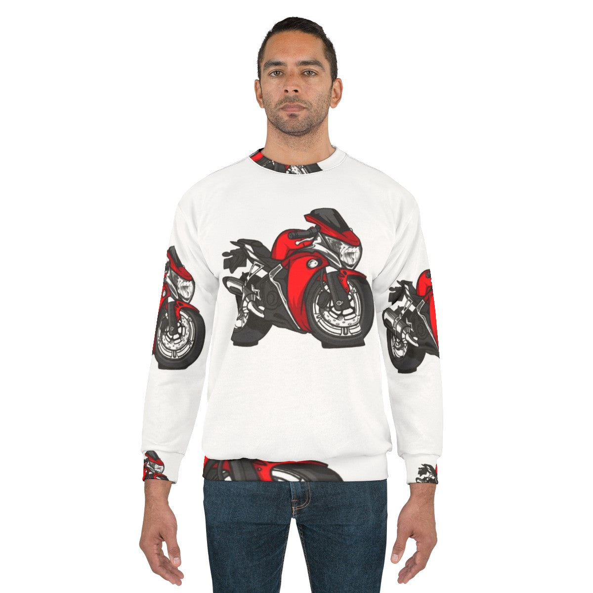 Red Cool Motorcycle Sweatshirt - men