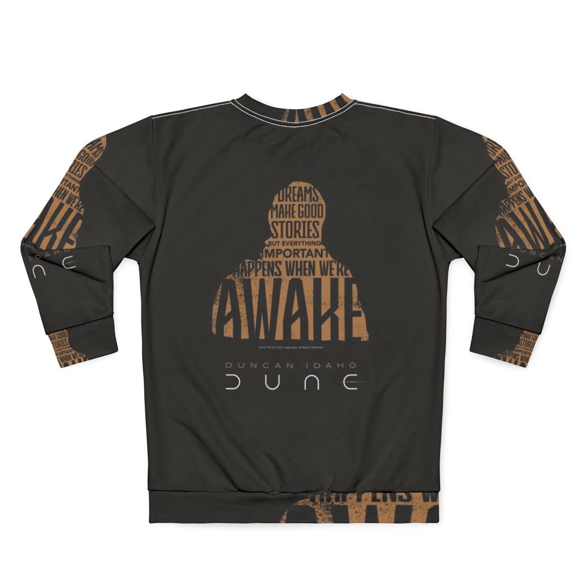 Dune 2020 Duncan Idaho Sweatshirt featuring Arrakis desert and Fremen inspired design - Back