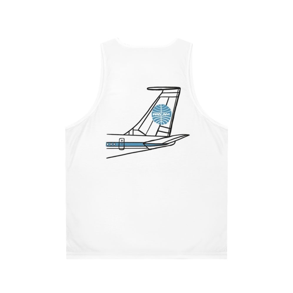 Unisex tank top with Panam Airlines airplane design - Back