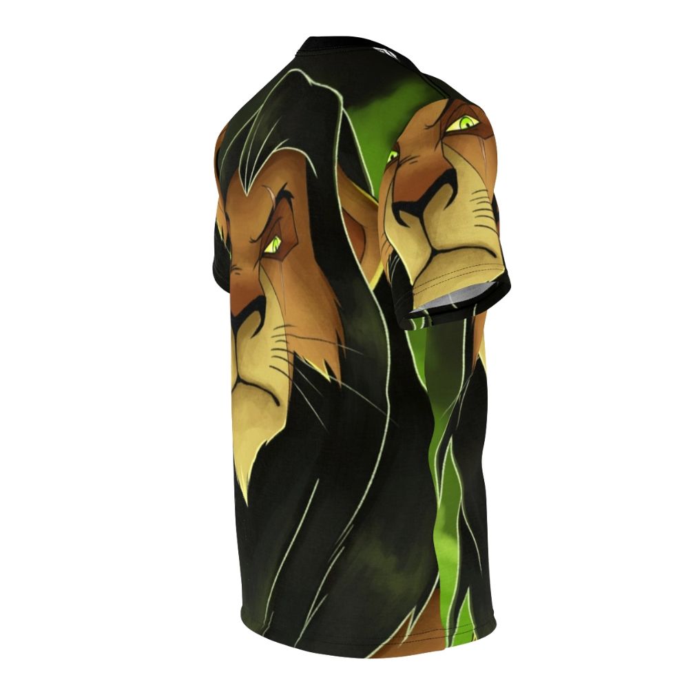 Scar Villain Graphic AOP T-shirt with lion, king, and wildlife elements inspired by The Lion King movie. - men right