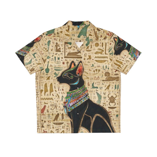 Bastet Egyptian Cat Hieroglyphic Hawaiian Shirt