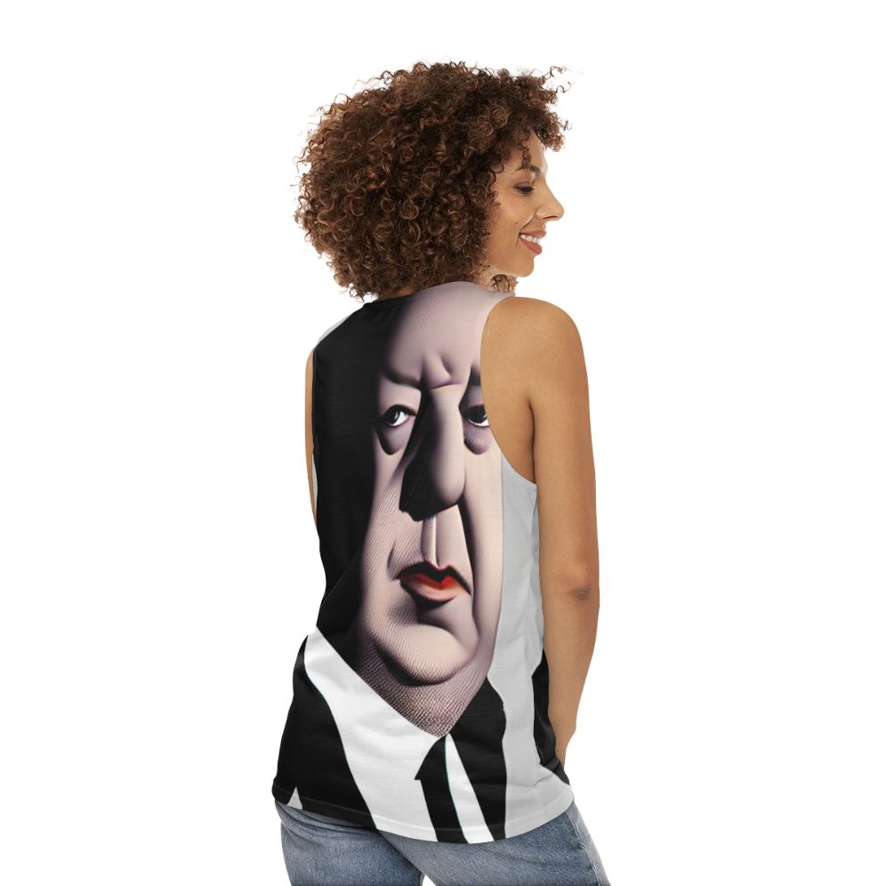 Alfred Hitchcock Inspired Unisex Tank Top - women back