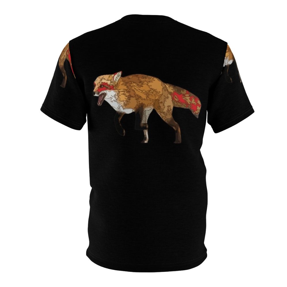 Autumn Fox T-Shirt featuring a Kitsune, the legendary Japanese fox spirit - Back