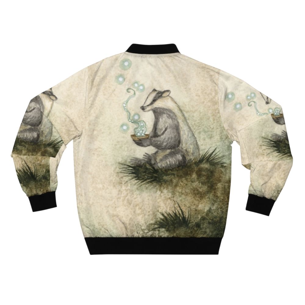 Badger Magick Bomber Jacket with fantasy elements and design - Back