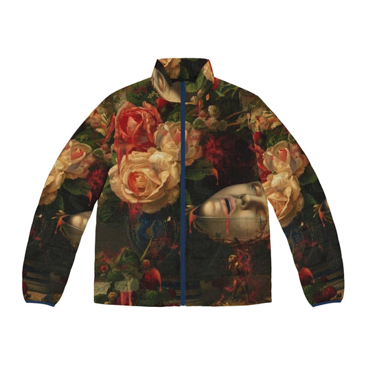 Dark Spring Puffer Jacket featuring surreal, lowbrow, gothic digital art