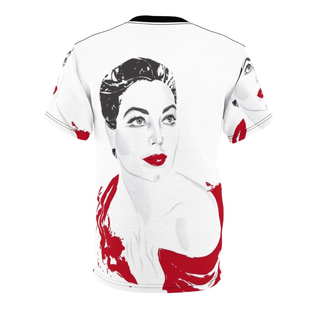 Artistic portrait of classic Hollywood actress Ava Gardner on a high-quality t-shirt. - Back