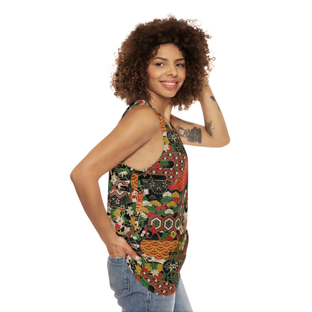 Traditional Japanese pattern unisex tank top - women side