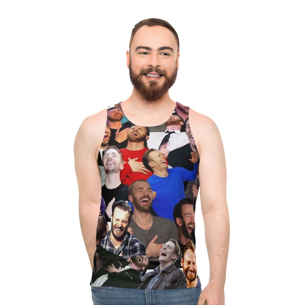 Chris Evans Laughing Unisex Tank Top - men