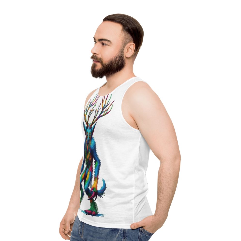 Embroidered Wendigo Unisex Tank Top - men side