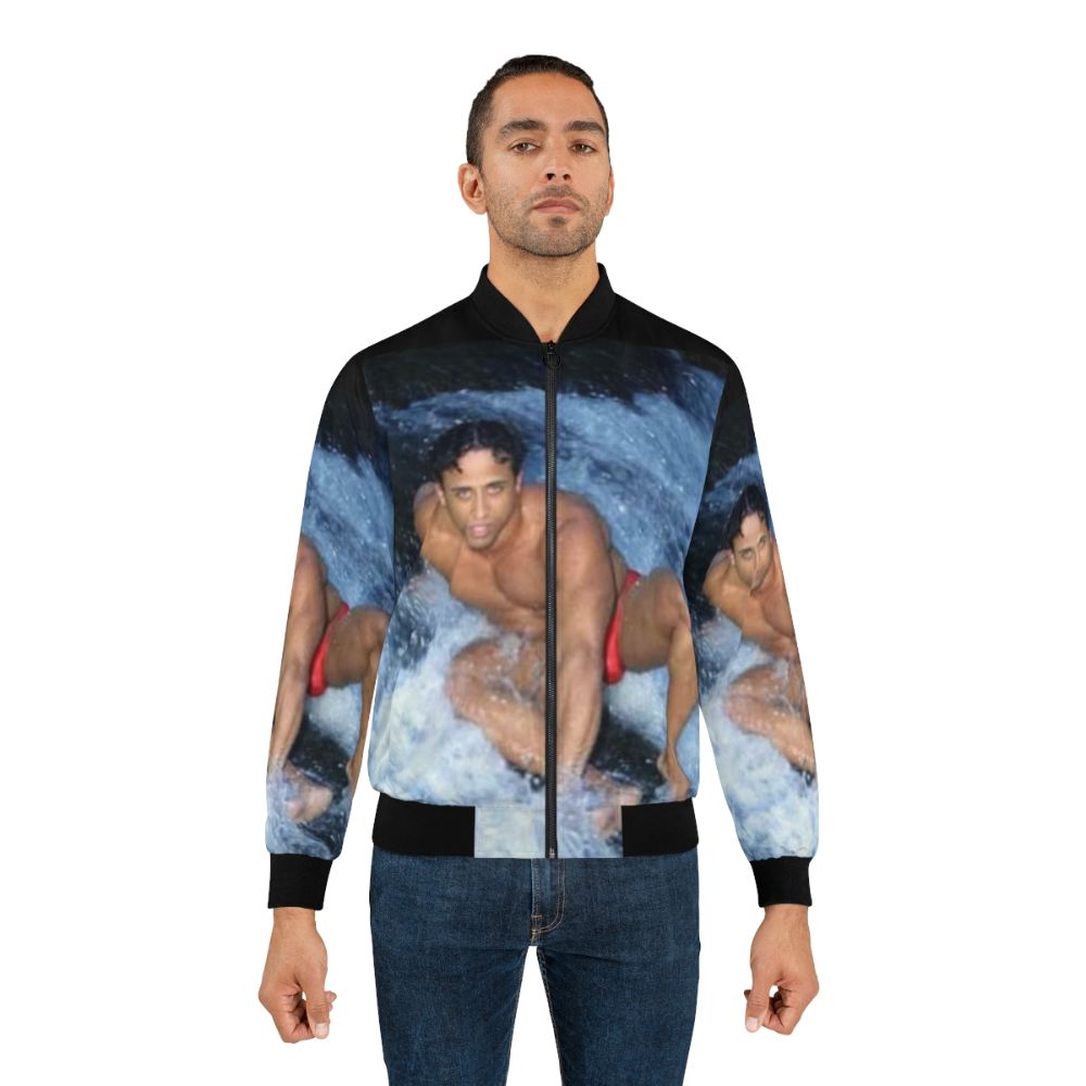 A stylish bomber jacket featuring the iconic Ricardo Milos meme design - Lifestyle