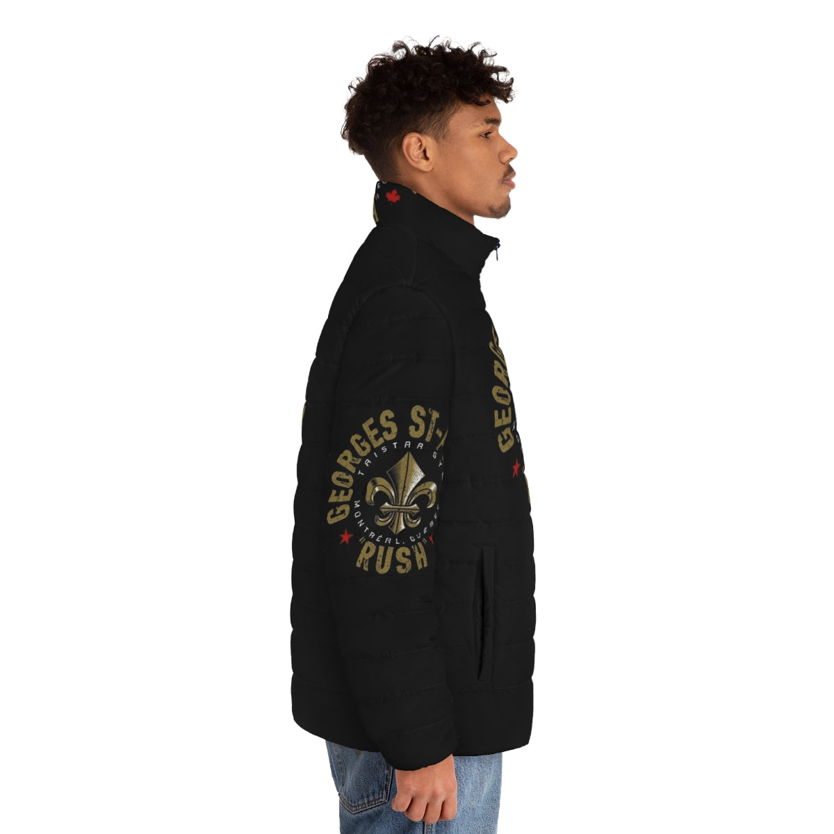 Georges St Pierre Champion Variant Puffer Jacket featuring MMA and martial arts inspired design - men side right