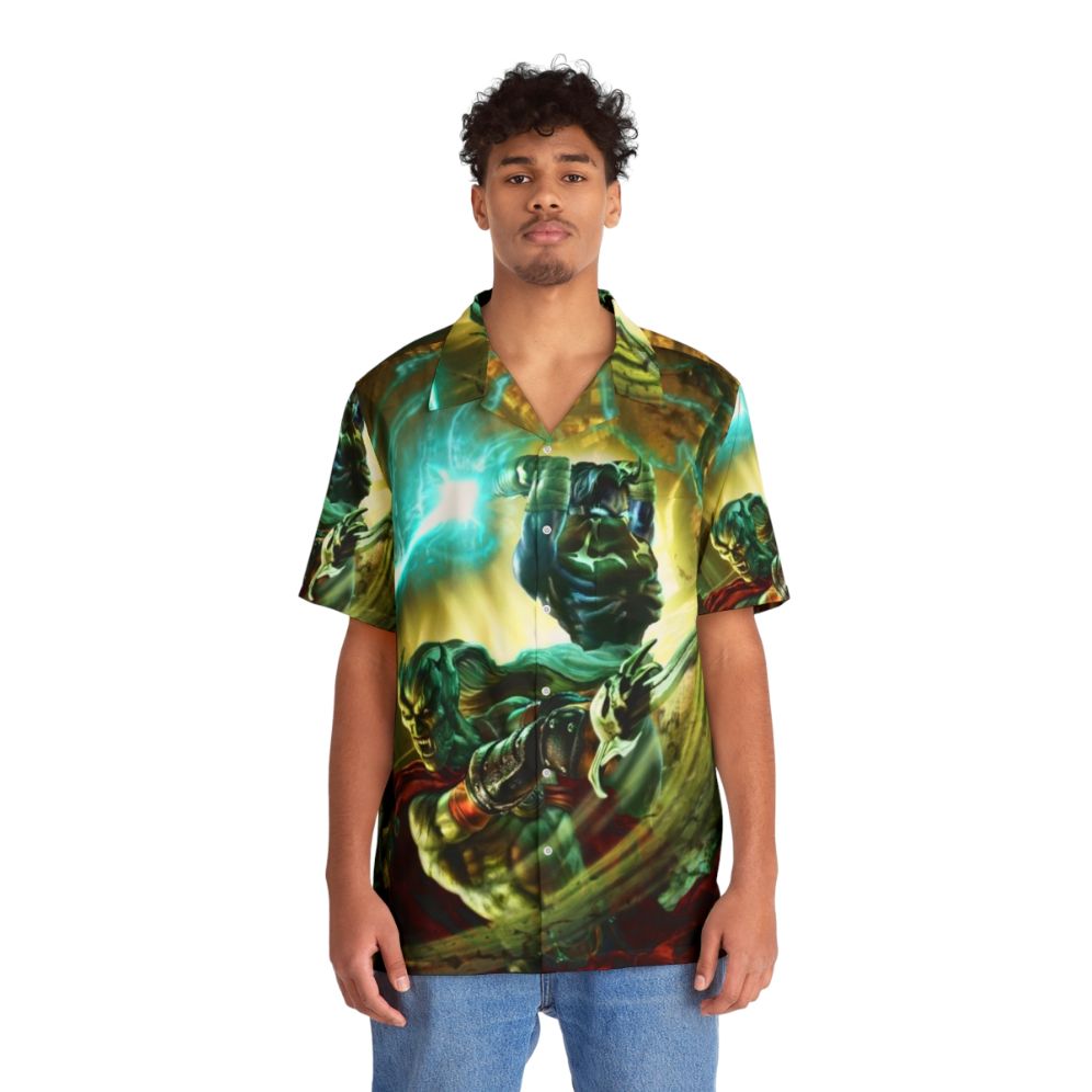 Legacy of Kain Hawaiian Shirt with Kain and Vampire Imagery - People Front