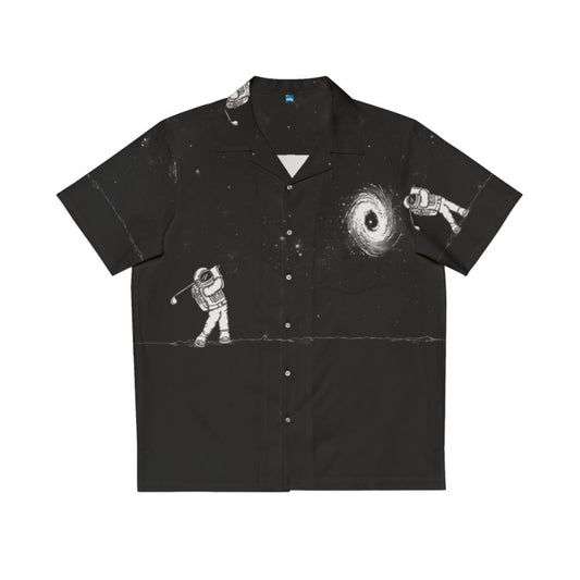 Black hole in one Hawaiian shirt with space and golf elements