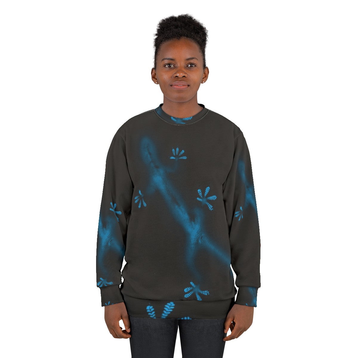 Minimalist blue gecko sweatshirt - women