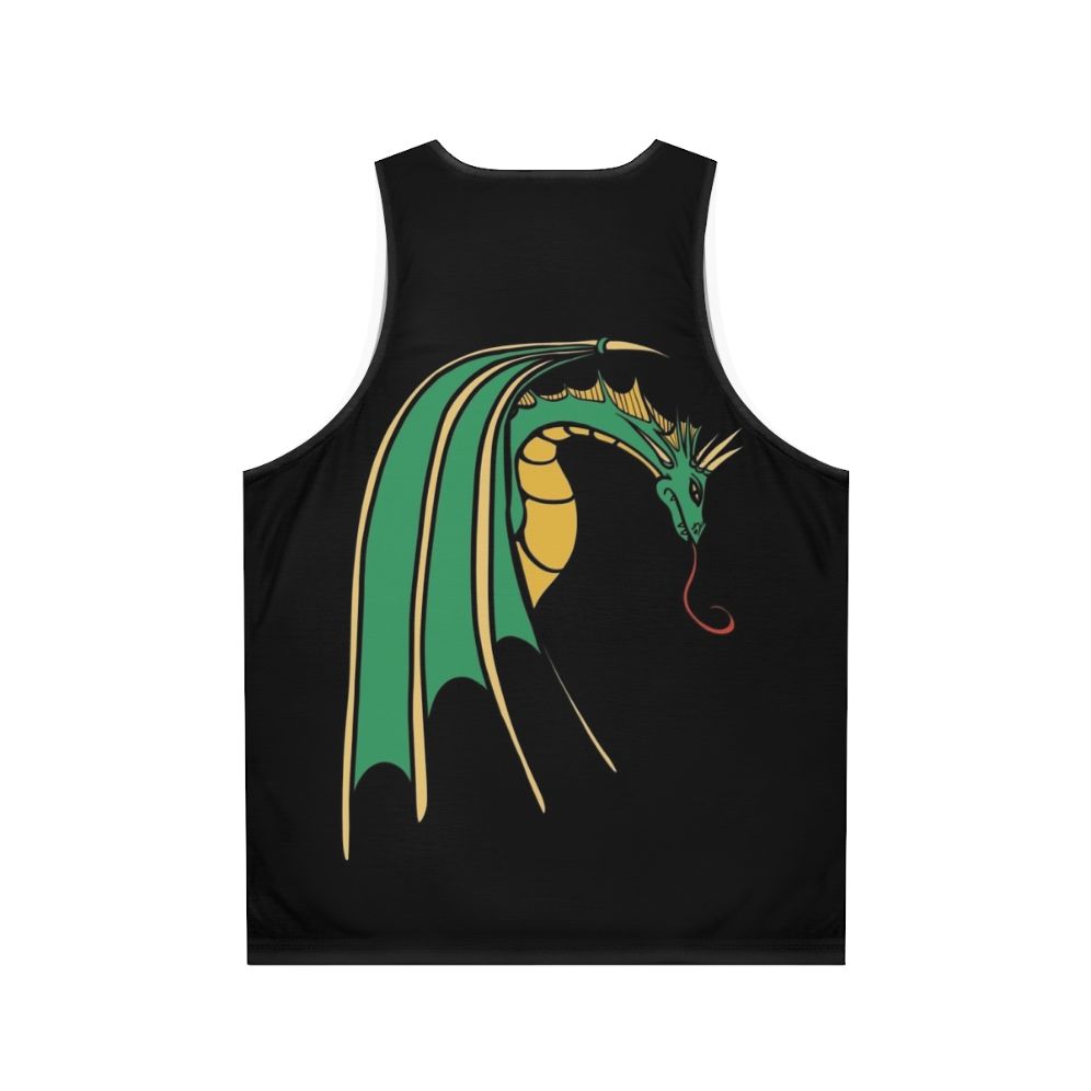 Green dragon art unisex tank top - Back