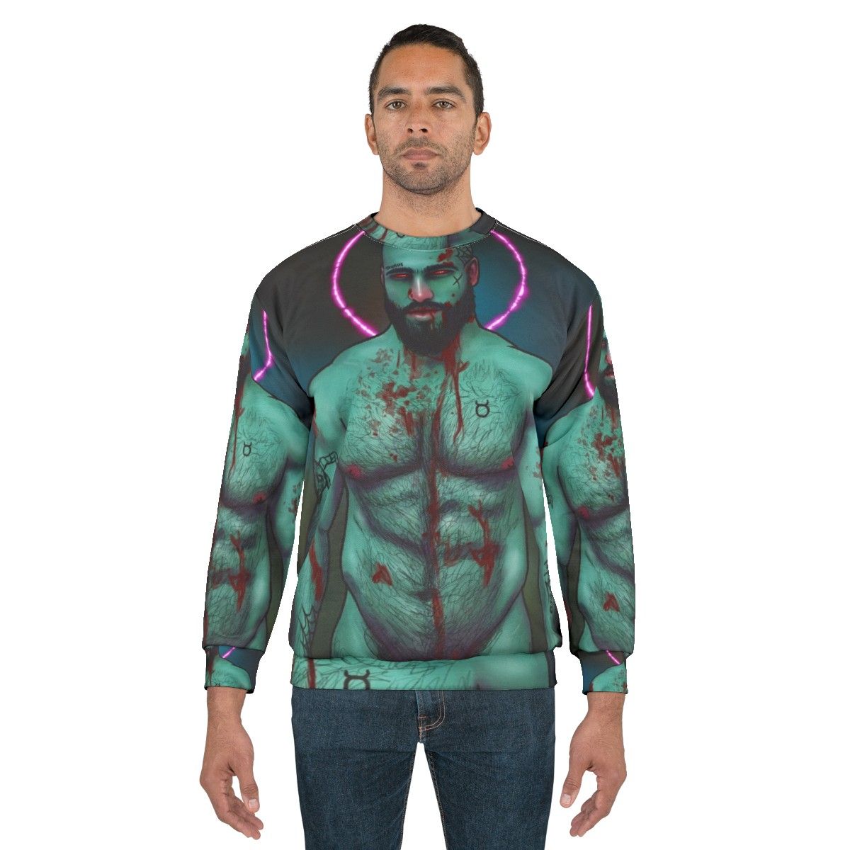 Astra Zero Dark Art LGBTQ Sweatshirt for Muscle Daddies - men