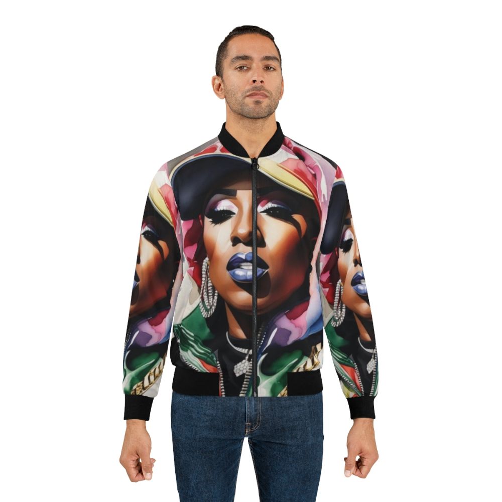 Missy Elliott inspired watercolor bomber jacket for women - Lifestyle