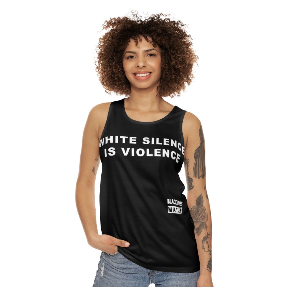 Black Lives Matter Allies White Unisex Tank Top - women