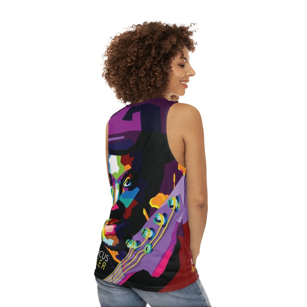 Marcus Miller pop art illustration unisex tank top - women back